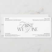 Elegant Black & White Wedding Dinner Menu 招待状 (正面)