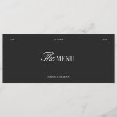 Elegant Black & White Wedding Dinner Menu Card メニュー (正面)