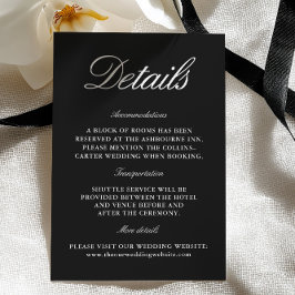 Elegant Black & White Wedding Enclosure Card エンクロージャーカード
