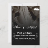 Elegant Black & White Wedding Invitation 招待状 (正面)