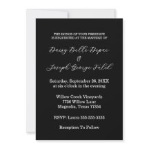 Elegant Black & White Wedding Invitation