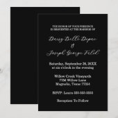 Elegant Black & White Wedding Invitation 招待状 (正面/裏面)