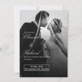 Elegant Black & White Wedding Invitation 招待状 (正面)
