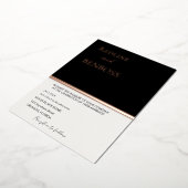 Elegant Black & white Wedding Invitation Rose Gold 箔招待状 (回転した状態)