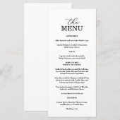 Elegant Black & White Wedding Menu メニュー (正面/裏面)
