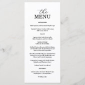 Elegant Black & White Wedding Menu メニュー (正面)