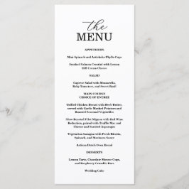 Elegant Black & White Wedding Menu メニュー
