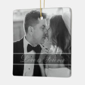 Elegant Black White Wedding Photo Keepsake  セラミックオーナメント (左)