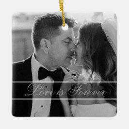 Elegant Black White Wedding Photo Keepsake  セラミックオーナメント