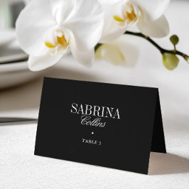 Elegant Black & White Wedding Place Card テーブルナンバー