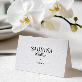 Elegant Black & White Wedding Place Card テーブルナンバー