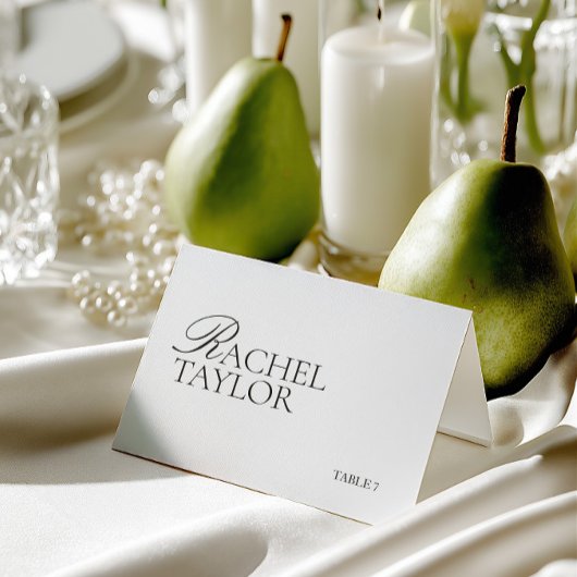 Elegant Black & White Wedding Place Card テーブルナンバー