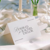 Elegant Black & White Wedding Reserved Place Card カード