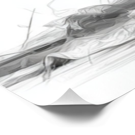 Elegant Black & White Wedding Seating Chart  ポスター (コーナー)