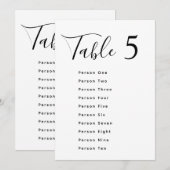 Elegant black & white wedding seating chart cards 招待状 (正面/裏面)