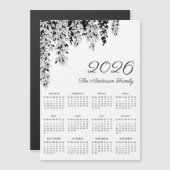 Elegant Black White Weeping Birch Calendar 2026 (正面/裏面)