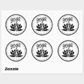 Elegant Black & White Yoga Sticker | Lotus Flower  スクエアシール (シート)