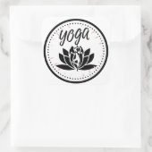 Elegant Black & White Yoga Sticker | Lotus Flower  スクエアシール (バッグ)