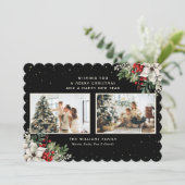 Elegant Black Winter Botanicals 2 Photo シーズンカード (スタンド正面)