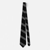 Elegant Black with 3 White Lines ネクタイ (正面)