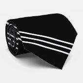 Elegant Black with 3 White Lines ネクタイ (ロール)