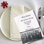 Elegant Black with Silver Accents Christmas Party アクリル招待状