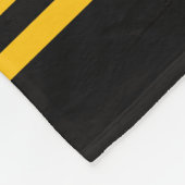 Elegant black &yellow white monogram name フリースブランケット (角)