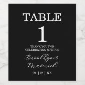 Elegant Blank And White Wedding ワインラベル (シングルラベル)