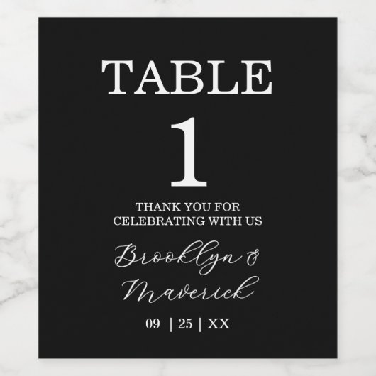 Elegant Blank And White Wedding ワインラベル (シングルラベル)