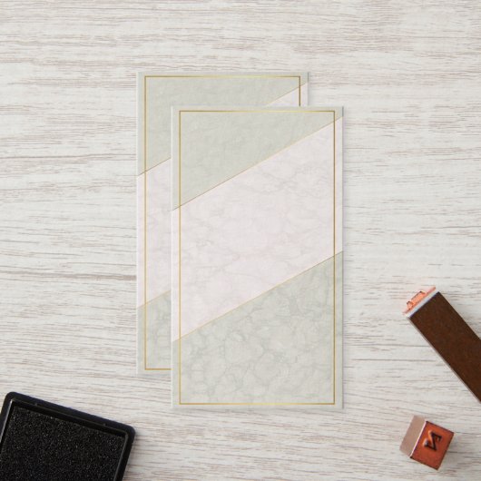 Elegant Blank Loyalty Card – Sage & Gold ロイヤリティカード (正面/裏面インサイチュ)