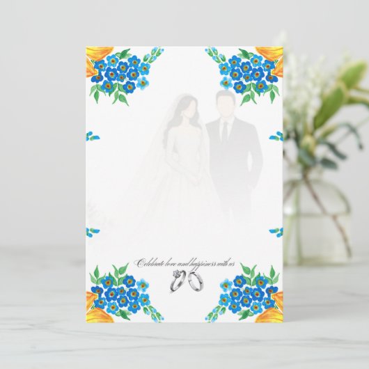 Elegant Blank Wedding Invitation – Fully Customiza 招待状 (スタンド正面)