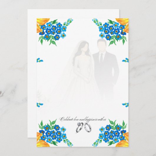 Elegant Blank Wedding Invitation – Fully Customiza 招待状 (正面/裏面)