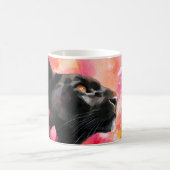 Elegant Blooming Floral Wild Black Panther コーヒーマグカップ (中央)