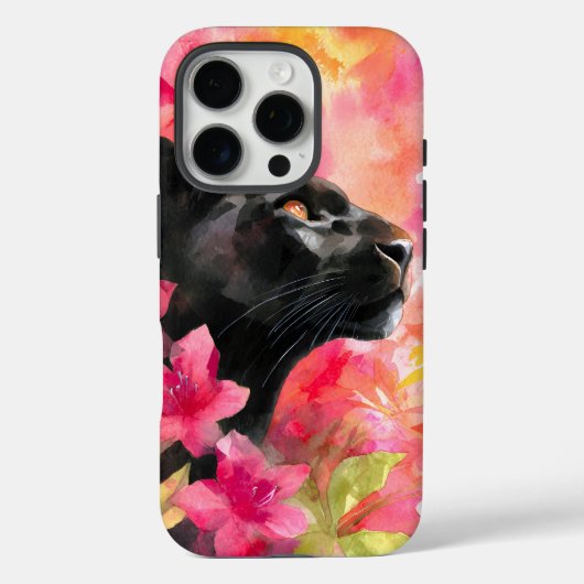 Elegant Blooming Floral Wild Black Panther Case-Mate iPhoneケース (裏面)