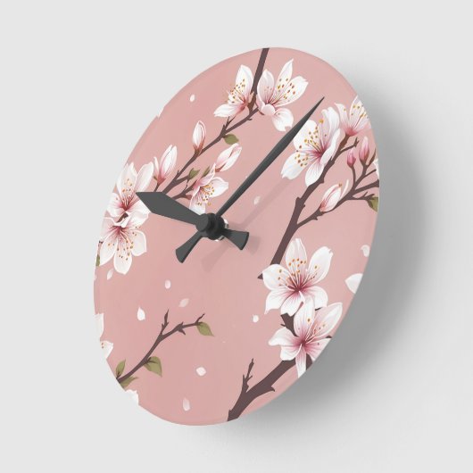 Elegant blossoms Clock ラウンド壁時計 (傾斜)