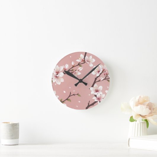 Elegant blossoms Clock ラウンド壁時計 (ホーム)
