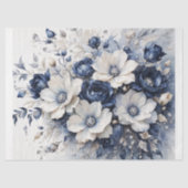 Elegant Blossoms in Blue & White Decoupage 薄葉紙 (正面)