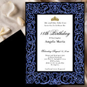 Elegant Blue 18th Birthday Debut 招待状