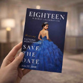 Elegant Blue 18th Save Date