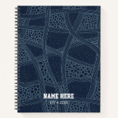 Elegant Blue Abstract Personalized Spiral Notebook ノートブック (正面)
