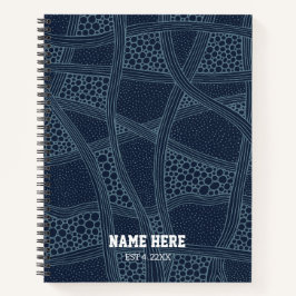 Elegant Blue Abstract Personalized Spiral Notebook ノートブック