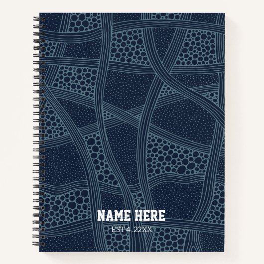 Elegant Blue Abstract Personalized Spiral Notebook ノートブック (正面)