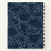 Elegant Blue Abstract Personalized Spiral Notebook ノートブック (裏面)