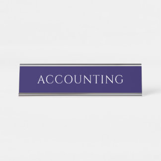 Elegant Blue Accounting Office Name Plate デスクネームプレート