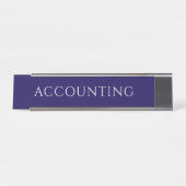 Elegant Blue Accounting Office Name Plate デスクネームプレート (正面)