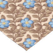 Elegant Blue and Beige Floral Design テーブルクロス (アングル)