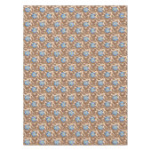 Elegant Blue and Beige Floral Design テーブルクロス (正面)