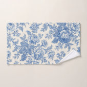 Elegant Blue and Cream Floral Toile de Jouy バスタオルセット (ハンドタオル)
