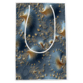 Elegant Blue and Gold Abstract Luxury Wrapping Pap ミディアムペーパーバッグ (正面)