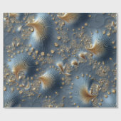 Elegant Blue and Gold Abstract Luxury Wrapping Pap ラッピングペーパー (フラット)